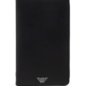 Emporio Armani Saffiano Leather Organizer With Asv Eagle Plaque
