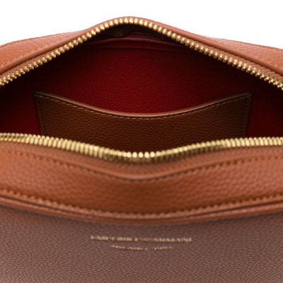 Emporio Armani logo-debossed leather camera bag