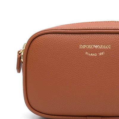 Emporio Armani logo-debossed leather camera bag