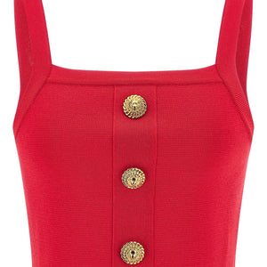 Balmain Knit bralette top with buttons
