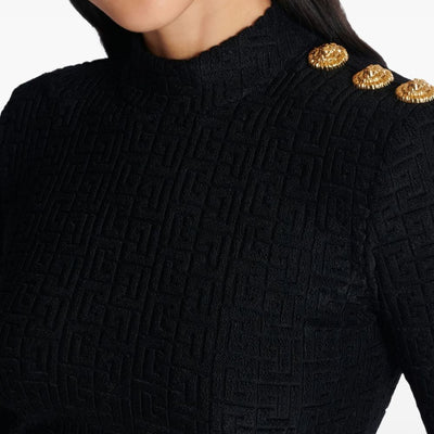 Balmain monogram high-neck top