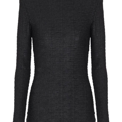 Balmain monogram high-neck top