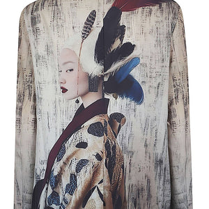 Sissiottostyle Printed single-breasted blazer jacket