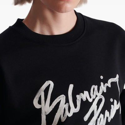 Balmain Logo cropped sweatshirt