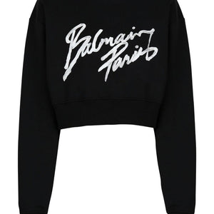 Balmain Logo cropped sweatshirt