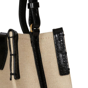 Balmain Release Bucket Bag In Canvas And Calfskin