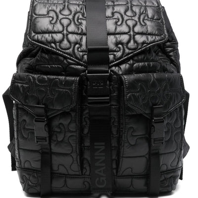 Ganni Quilted Buckle Backpack