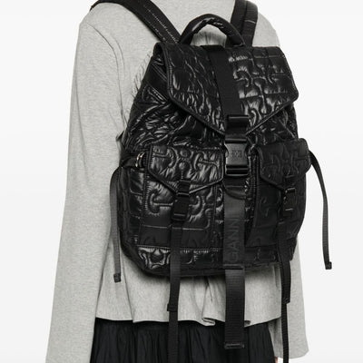 Ganni Quilted Buckle Backpack