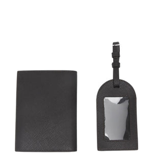 Emporio Armani Asv Recycled Saffiano Leather Passport Holder And Tag Gift Box
