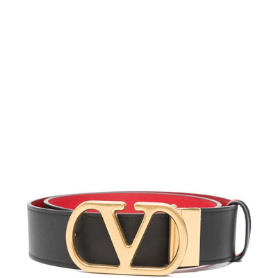 Valentino Garavani-Reversible Vlogo Signature Belt In Glossy Calfskin 40 Mm