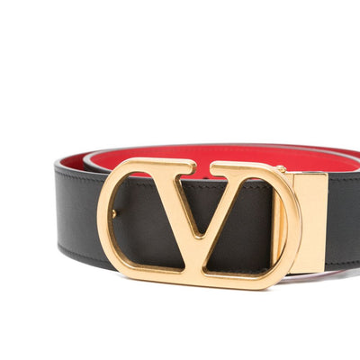 Valentino Garavani-Reversible Vlogo Signature Belt In Glossy Calfskin 40 Mm
