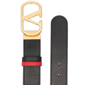 Valentino Garavani-Reversible Vlogo Signature Belt In Glossy Calfskin 40 Mm