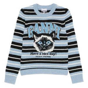 Ganni Wool crewneck sweater