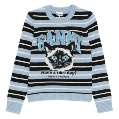 Ganni Wool crewneck sweater