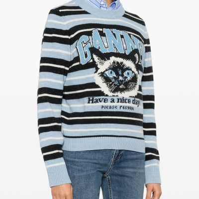 Ganni Wool crewneck sweater