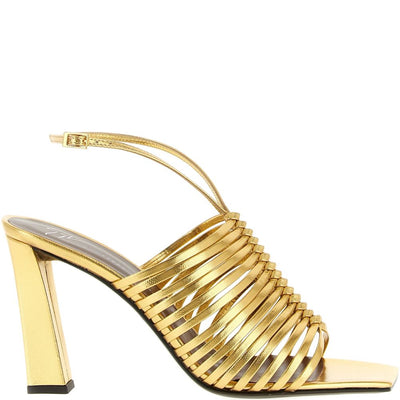 Giuseppe Zanotti Savoia metallic leather sandal.