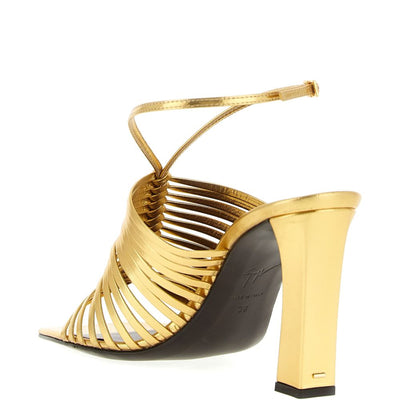 Giuseppe Zanotti Savoia metallic leather sandal.