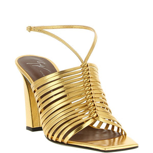 Giuseppe Zanotti Savoia metallic leather sandal.