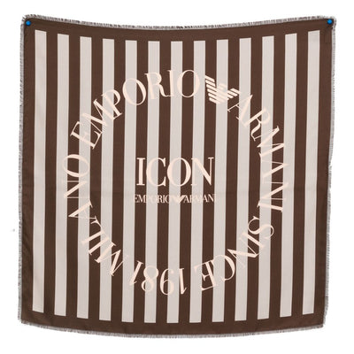 Emporio Armani Icon Print Pure Silk Foulard