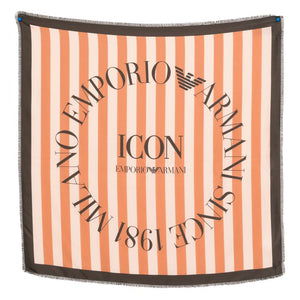 Emporio Armani Icon Print Pure Silk Foulard