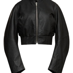 MM6 Maison Margiela Leather effect bomber jacket