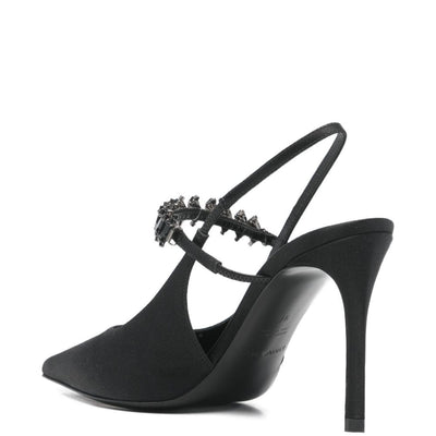 Emporio Armani Satin slingback pumps