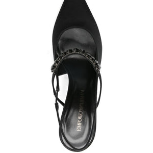Emporio Armani Satin slingback pumps