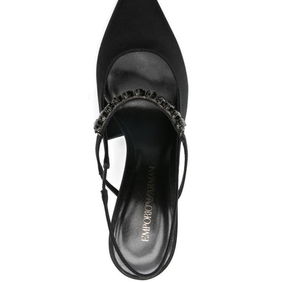 Emporio Armani Satin slingback pumps