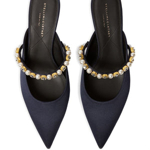 Stella McCartney Elsa Narrow Heel Shoes Decorated with Pearls