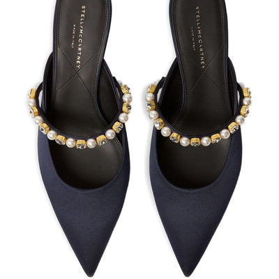 Stella McCartney Elsa Narrow Heel Shoes Decorated with Pearls