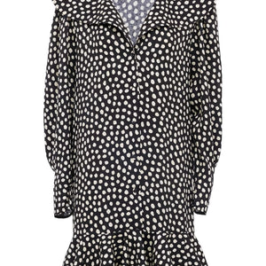 Chloé ChloÃ© V-neck long sleeves Dotted silk dress