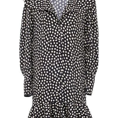 Chloé ChloÃ© V-neck long sleeves Dotted silk dress