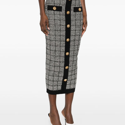 Balmain tweed long skirt
