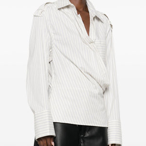 Iro Lace striped cotton shirt