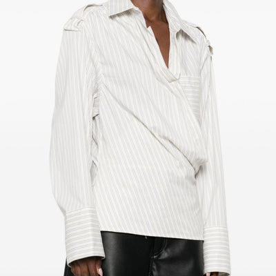 Iro Lace striped cotton shirt