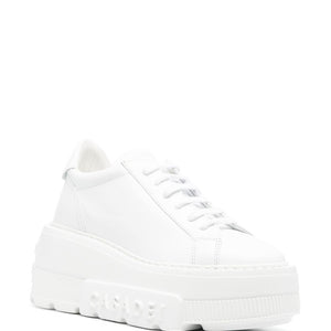 Casadei Nexus white leather platform sneakers.