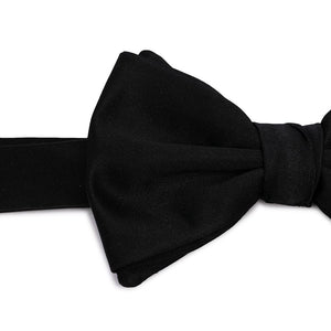 Emporio Armani Knotted Bow Tie In Micro-Textured Pure Silk