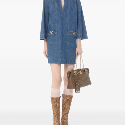 Valentino VLogo Signature denim short dress
