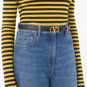 Valentino Garavani-VLogo Signature Reversible Belt in Shiny Calfskin 30mm