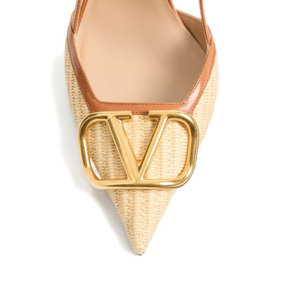 Valentino Garavani VLogo Signature leather slingback pumps