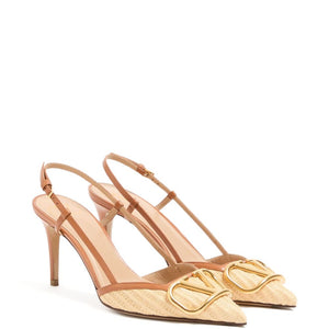 Valentino Garavani VLogo Signature leather slingback pumps
