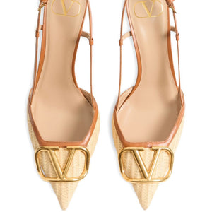 Valentino Garavani VLogo Signature leather slingback pumps