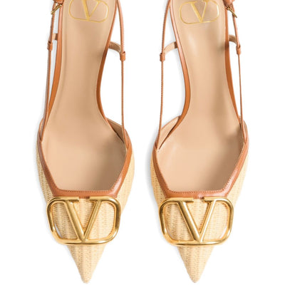 Valentino Garavani VLogo Signature leather slingback pumps