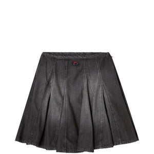 Diesel Short pleated skirt in lightweight denim