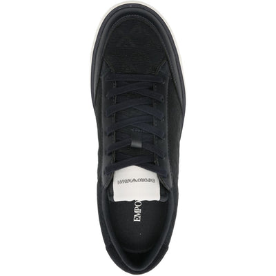 Emporio Armani Jacquard sneakers with an all-over eagle