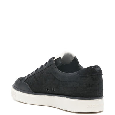 Emporio Armani Jacquard sneakers with an all-over eagle