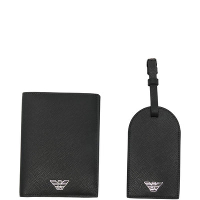 Emporio Armani Asv Gift Box With Regenerated Saffiano Passport Holder And Tag
