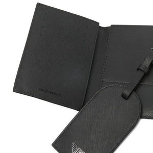 Emporio Armani Asv Gift Box With Regenerated Saffiano Passport Holder And Tag