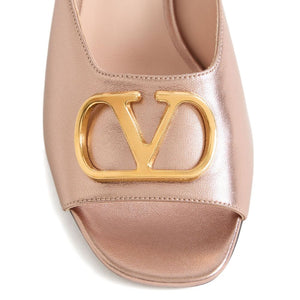 Valentino Garavani VLogo Signature metallic leather mules