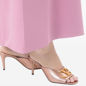 Valentino Garavani VLogo Signature metallic leather mules